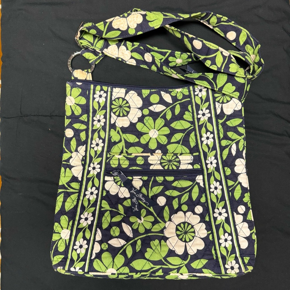 Green & Navy Canvas Crossbody Bag